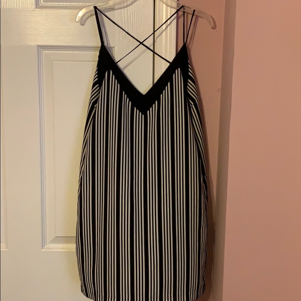 Black and white striped slip dress from forever 21